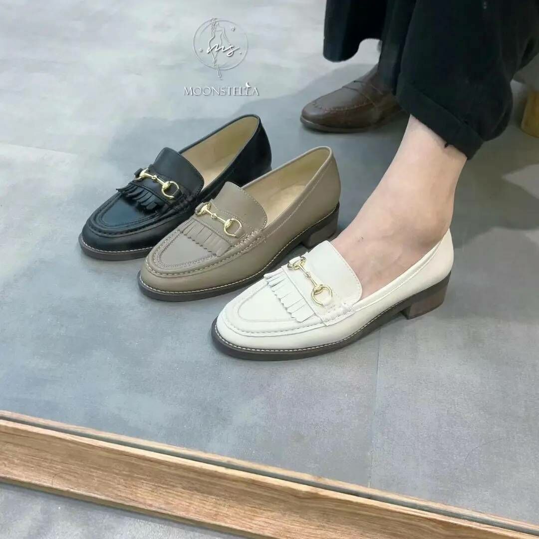 韓版 金復古流蘇牛皮小單鞋