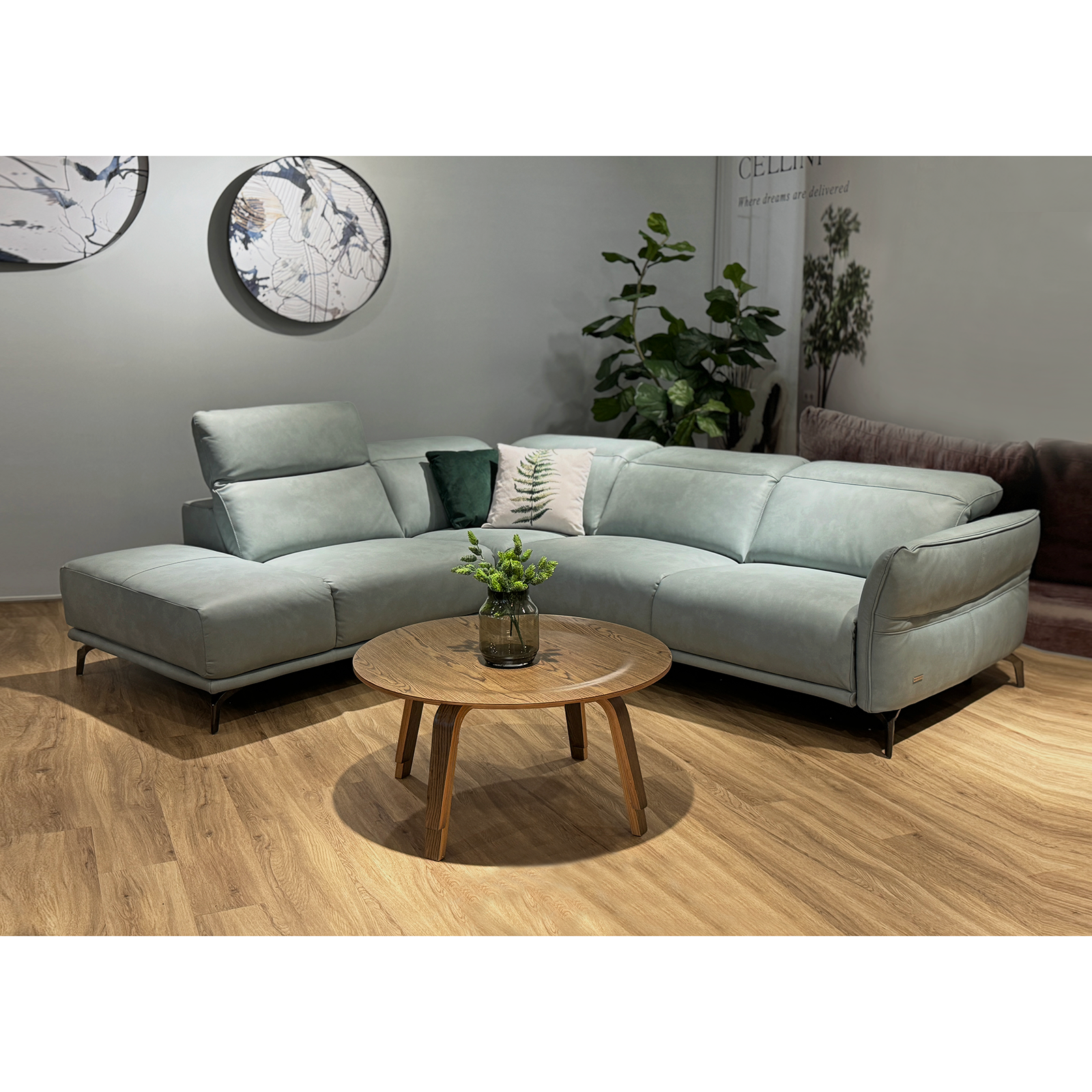 Laval  L 型電動沙發 - 薄荷藍〔SFA5251〕