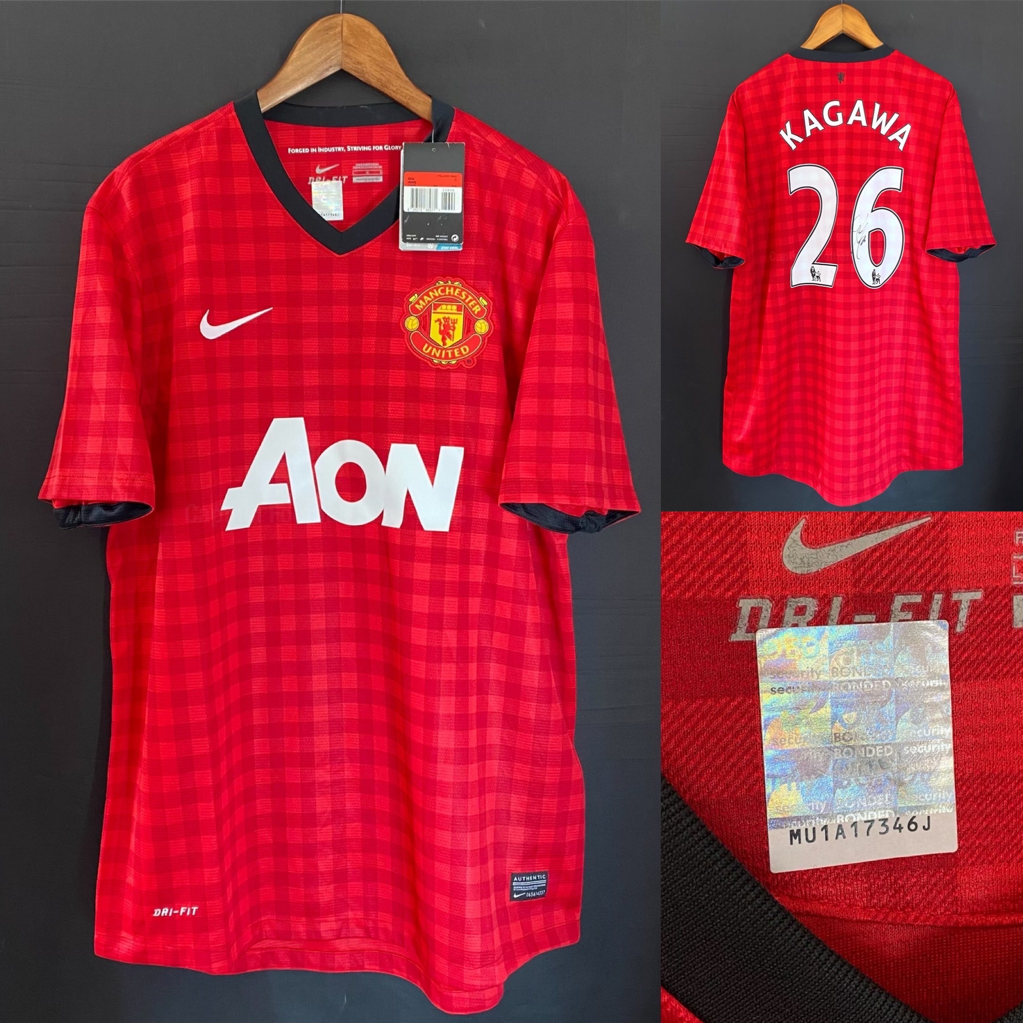 (官方親筆簽名) 曼聯 2012-2013 Nike 主場球衣 #23 香川真司