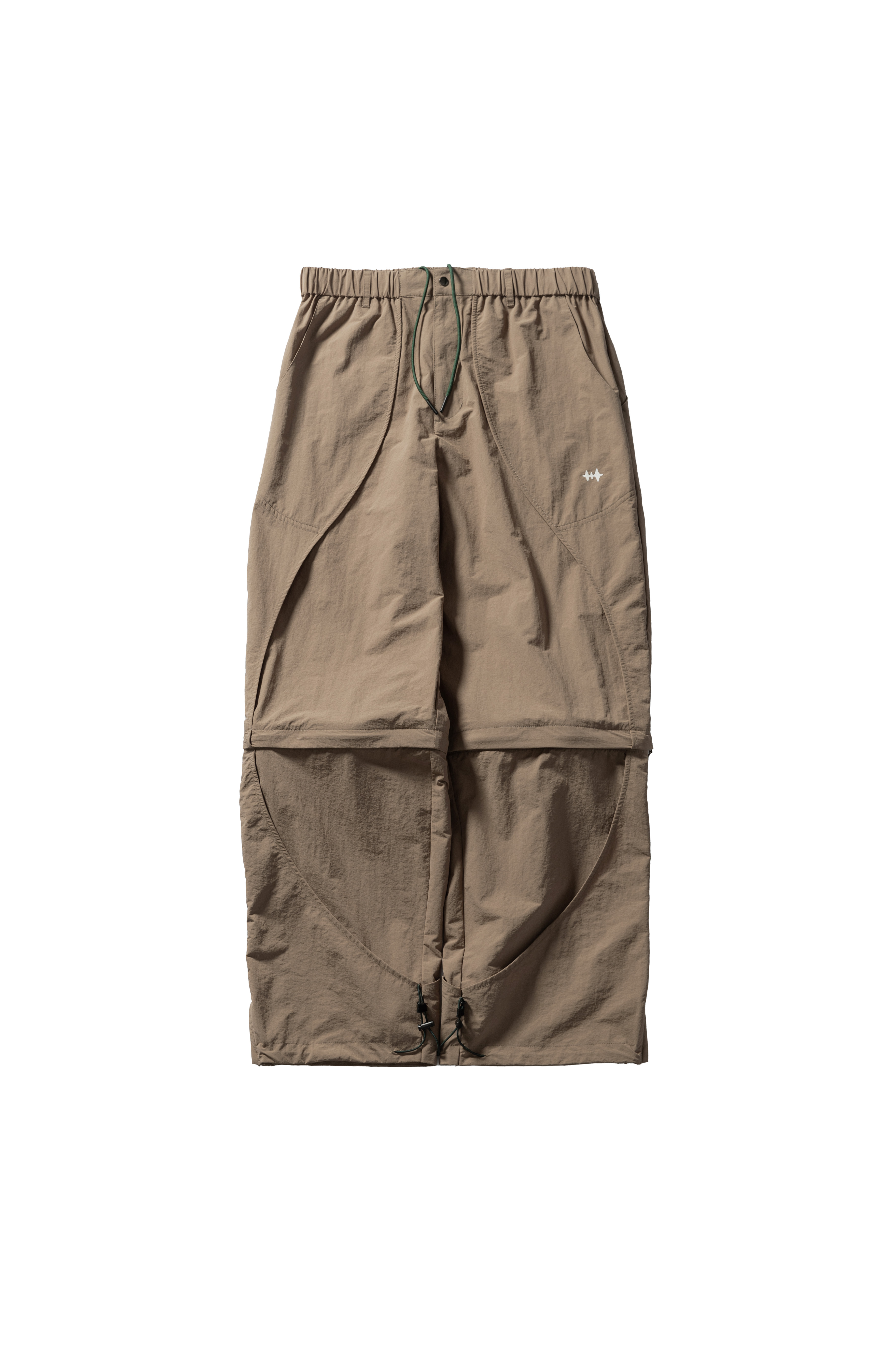 2-WAY NYLON CURVED PANTS - KHAKI