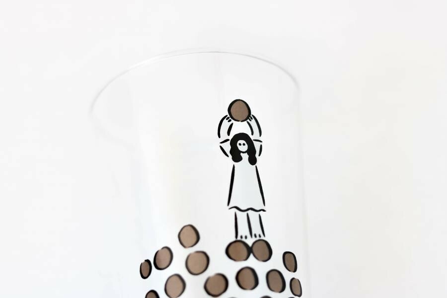 +t企劃x鬼頭祈玻璃杯-珍珠