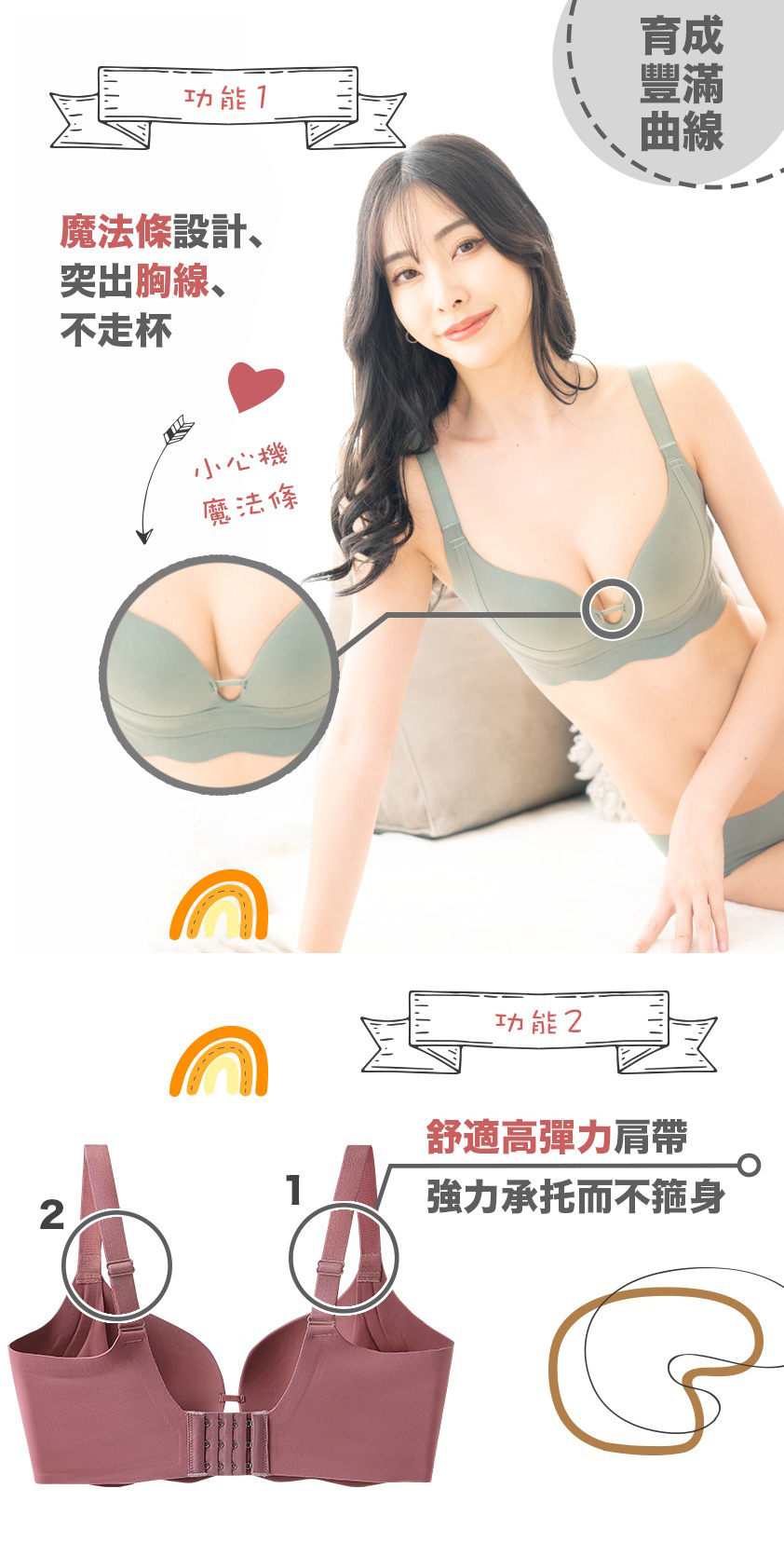 Magic Push up Jelly Bra  ＋石墨烯內褲套裝 -M