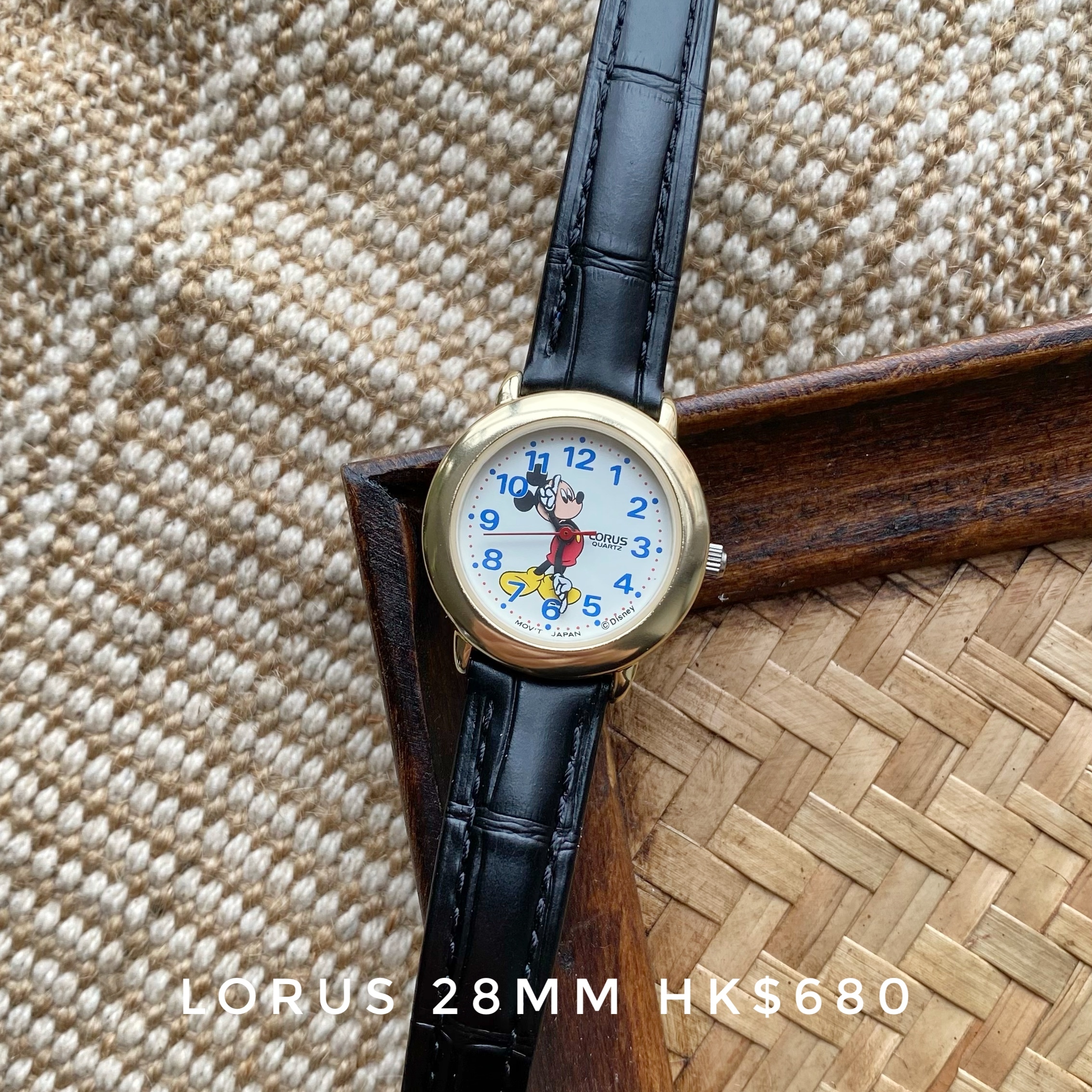 DISNEY LORUS Mickey Mouse 米奇 90年代 已停產 絕版 復古錶 D0075