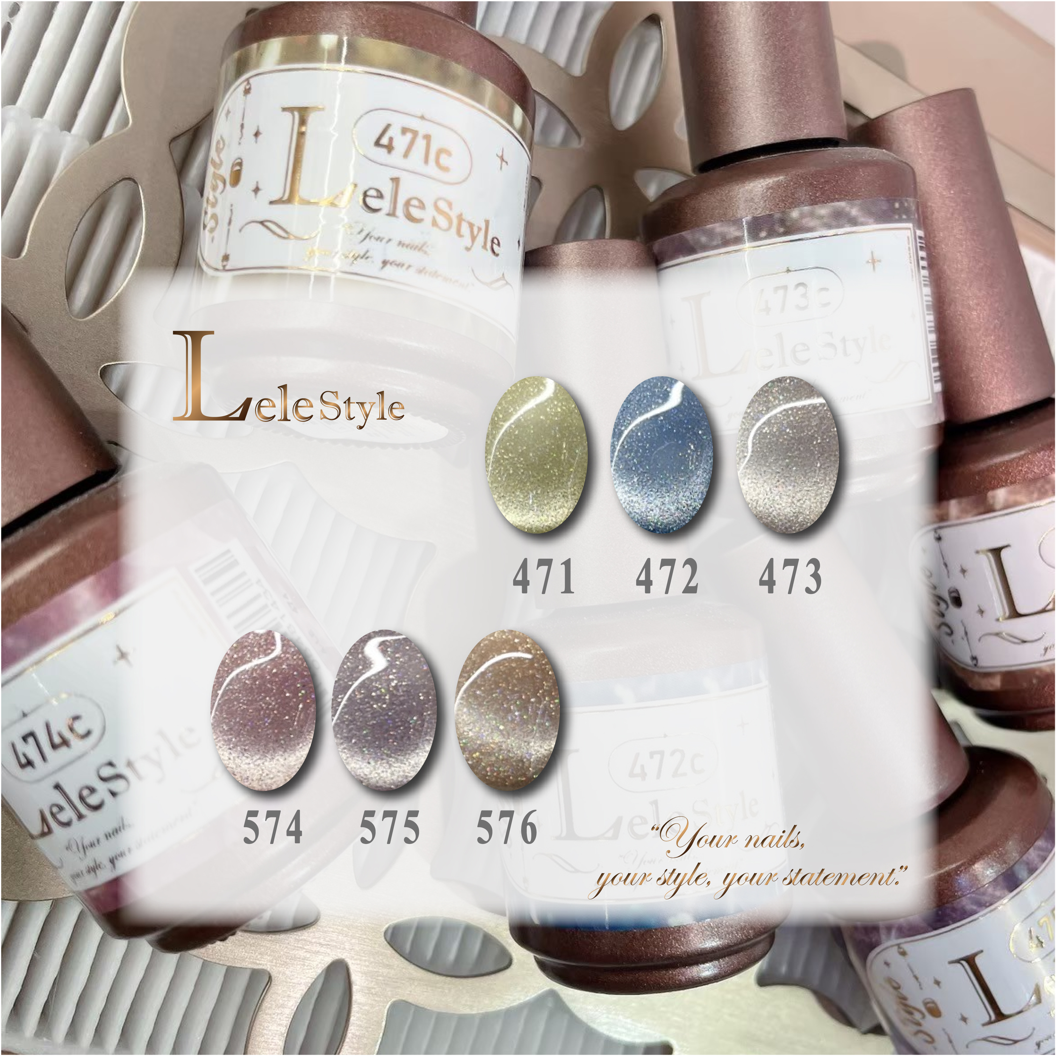 【Lele Style】莉莉膠-珠光寶盒貓眼 (五彩) 471-476