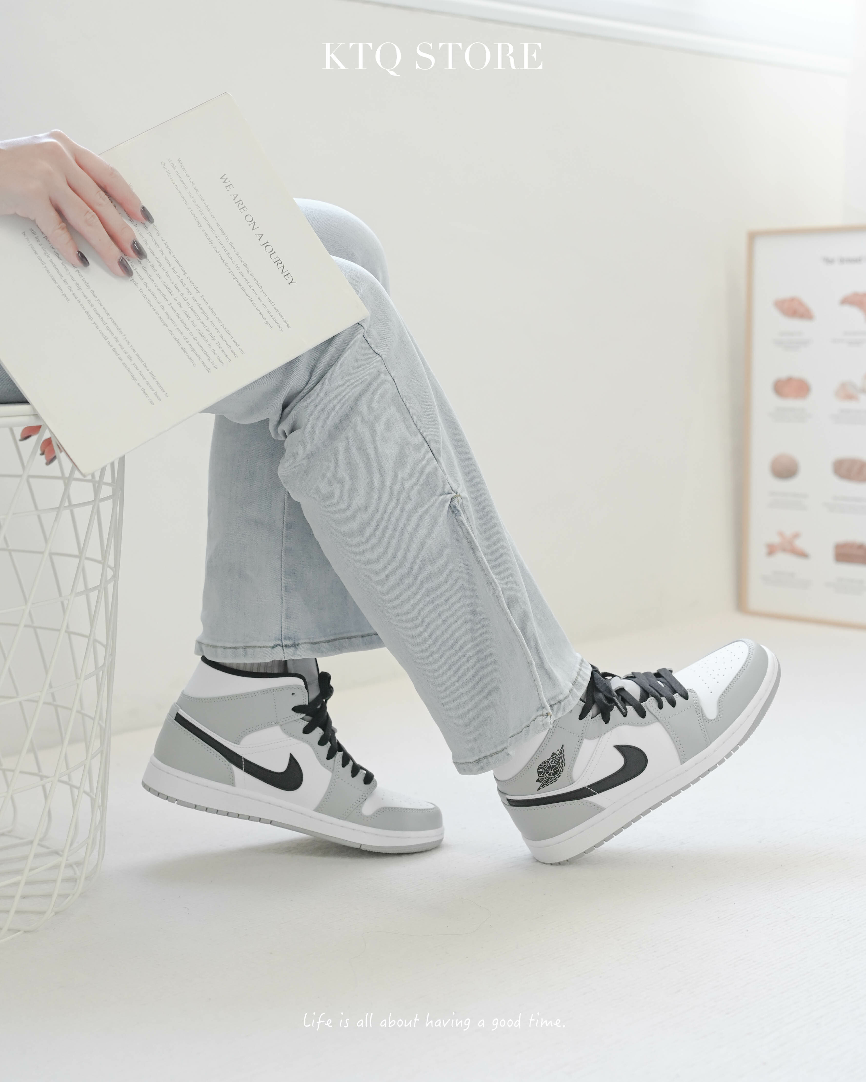 KTQ STORE ‧ Air Jordan 1 Mid Light Smoke Grey 灰白 煙灰白 554724-092