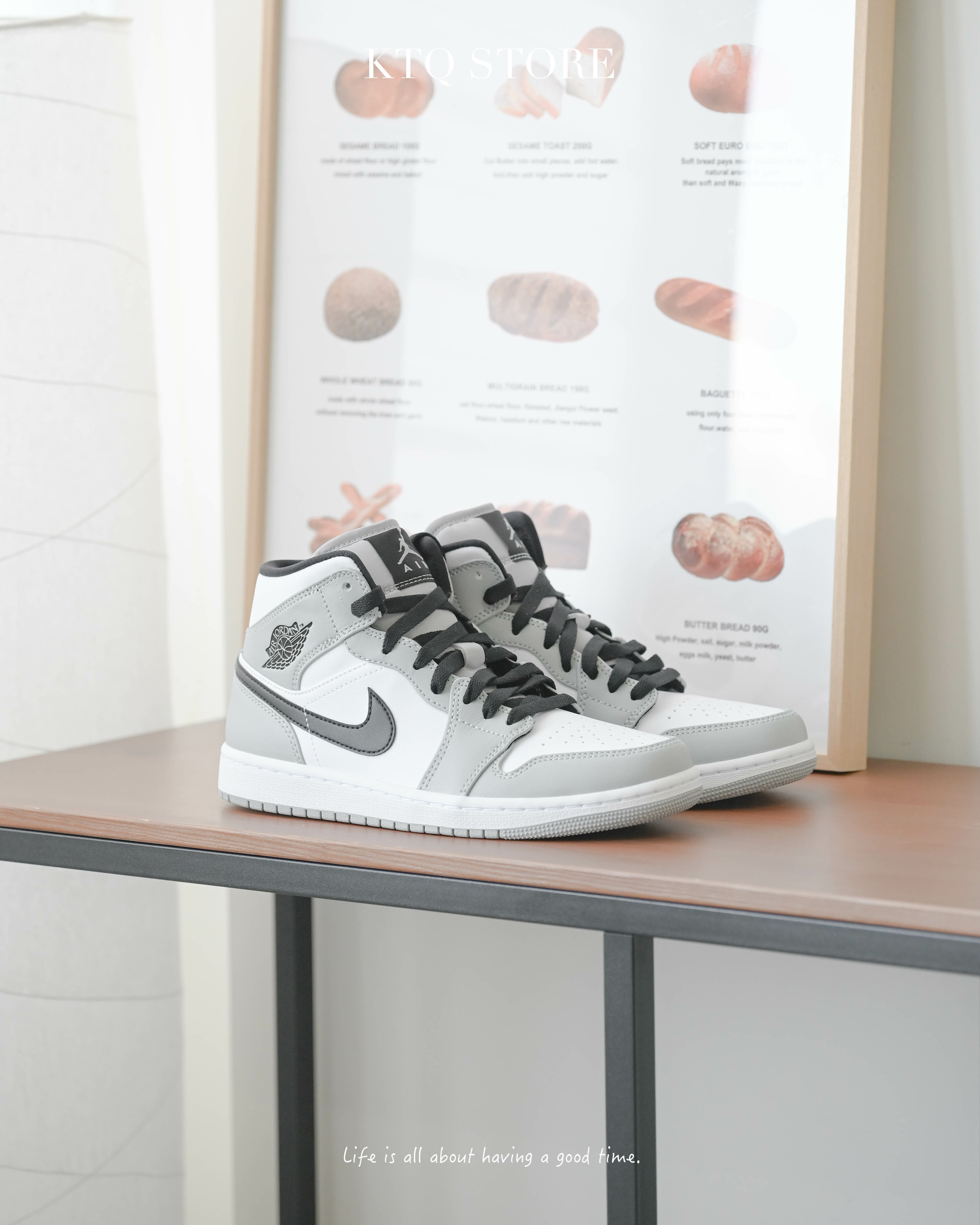 KTQ STORE ‧ Air Jordan 1 Mid Light Smoke Grey 灰白 煙灰白 554724-092