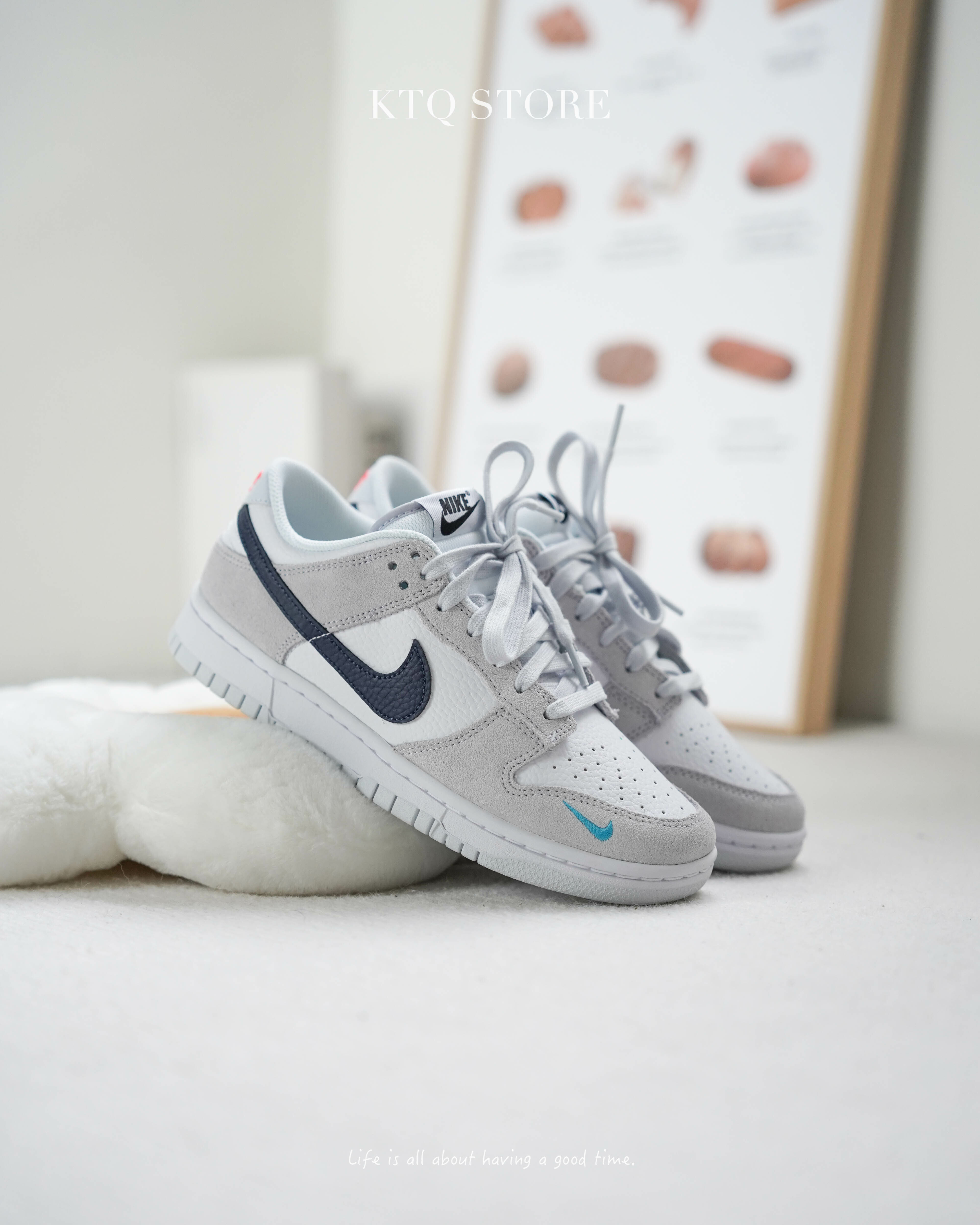 KTQ STORE ‧ Nike Dunk Low "Mini Swoosh Grey" 灰白藍 FJ4227-001