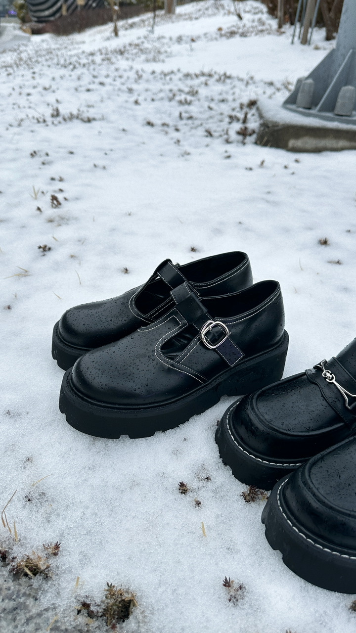 A0101｜店主自留！超高質銀扣明線丁字小皮鞋 #2050