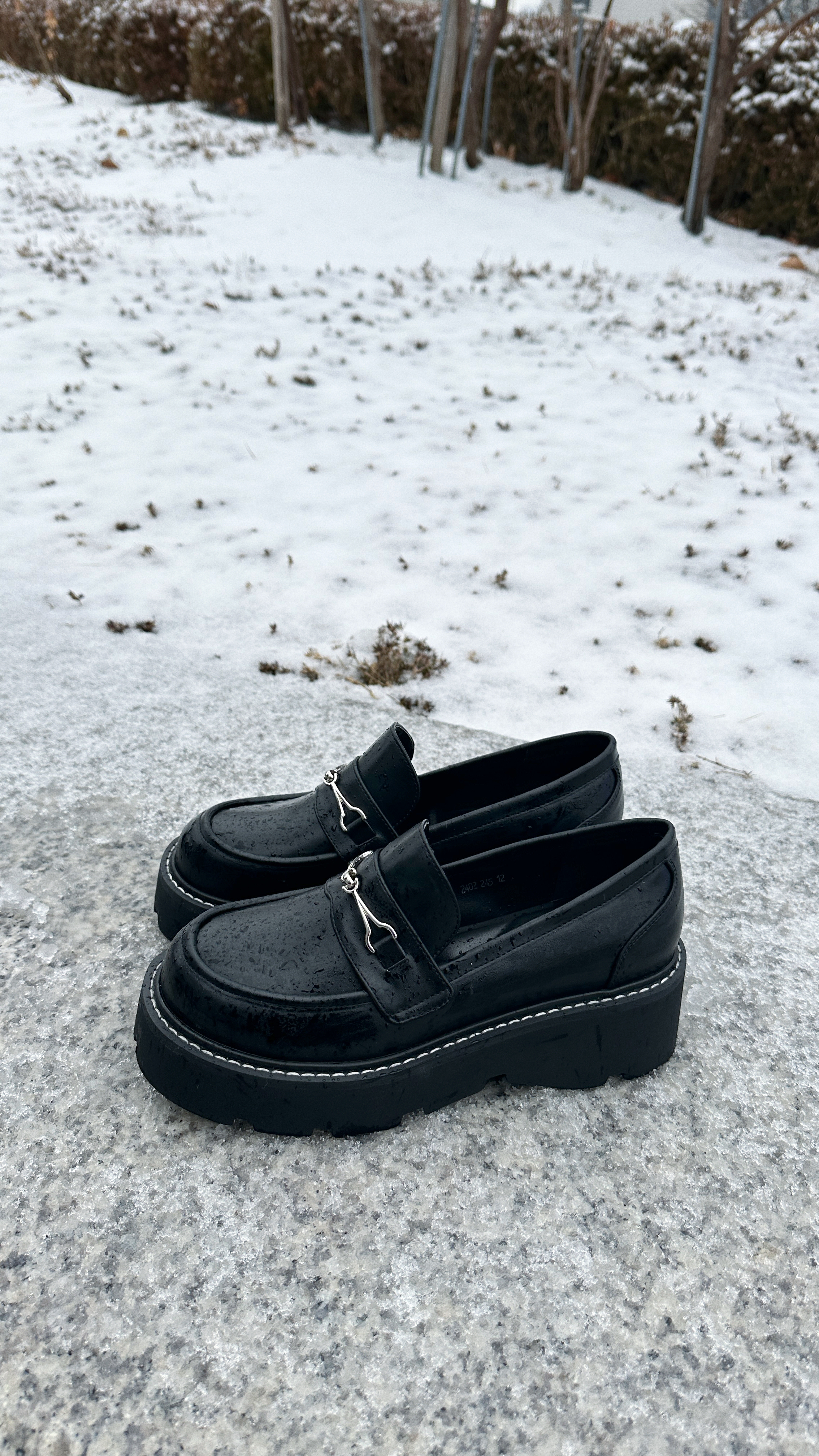 A0089｜超高質銀扣明線樂福小皮鞋 #2402