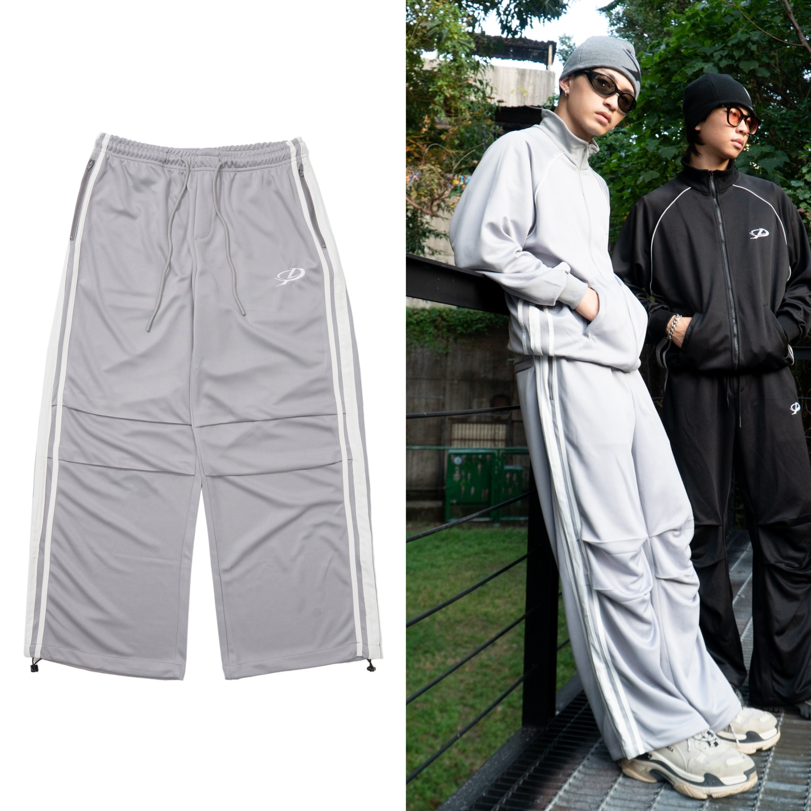 OPO DESIGN 寬版線條運動褲