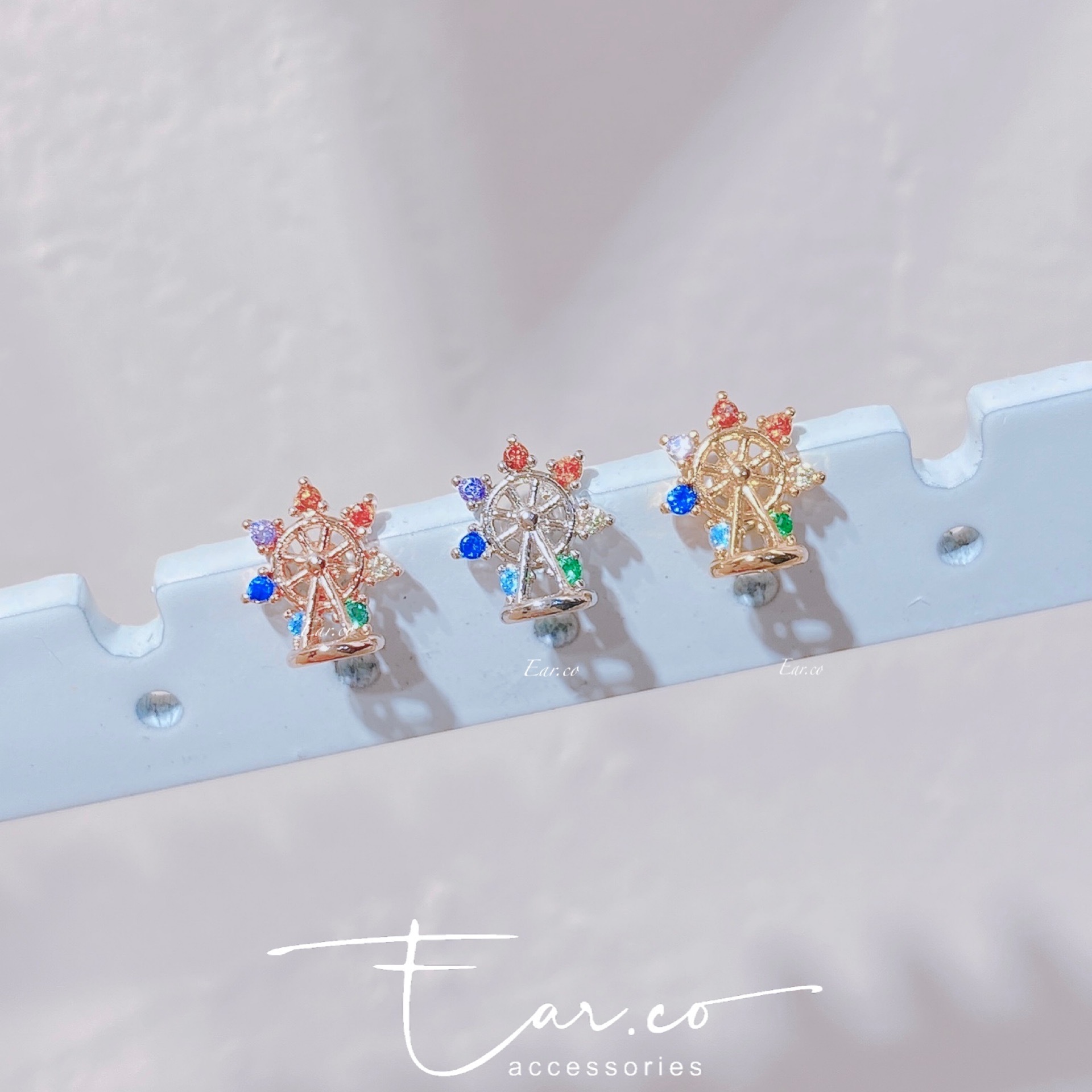 彩虹摩天輪耳骨釘 [單支] #P013