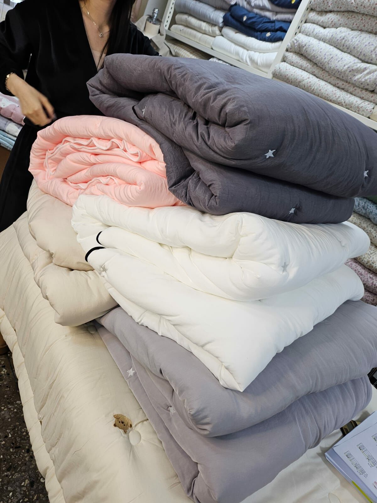 KQ2410 小星星刺繡天絲纖維