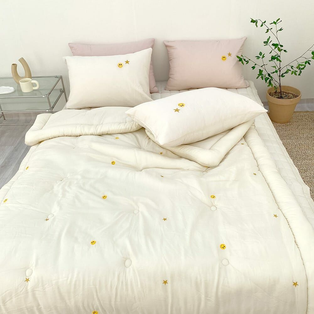 KQ2402 星星哈哈笑刺繡莫代爾