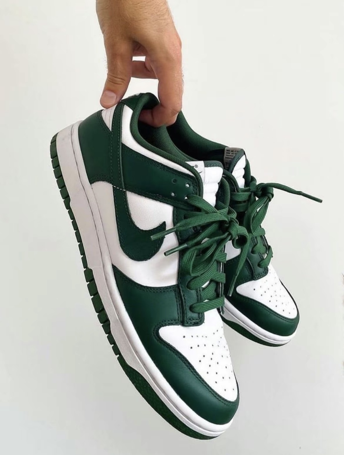 Nike Dunk Low 白綠 墨綠色  皮革 大童款 CW1590-102/預購