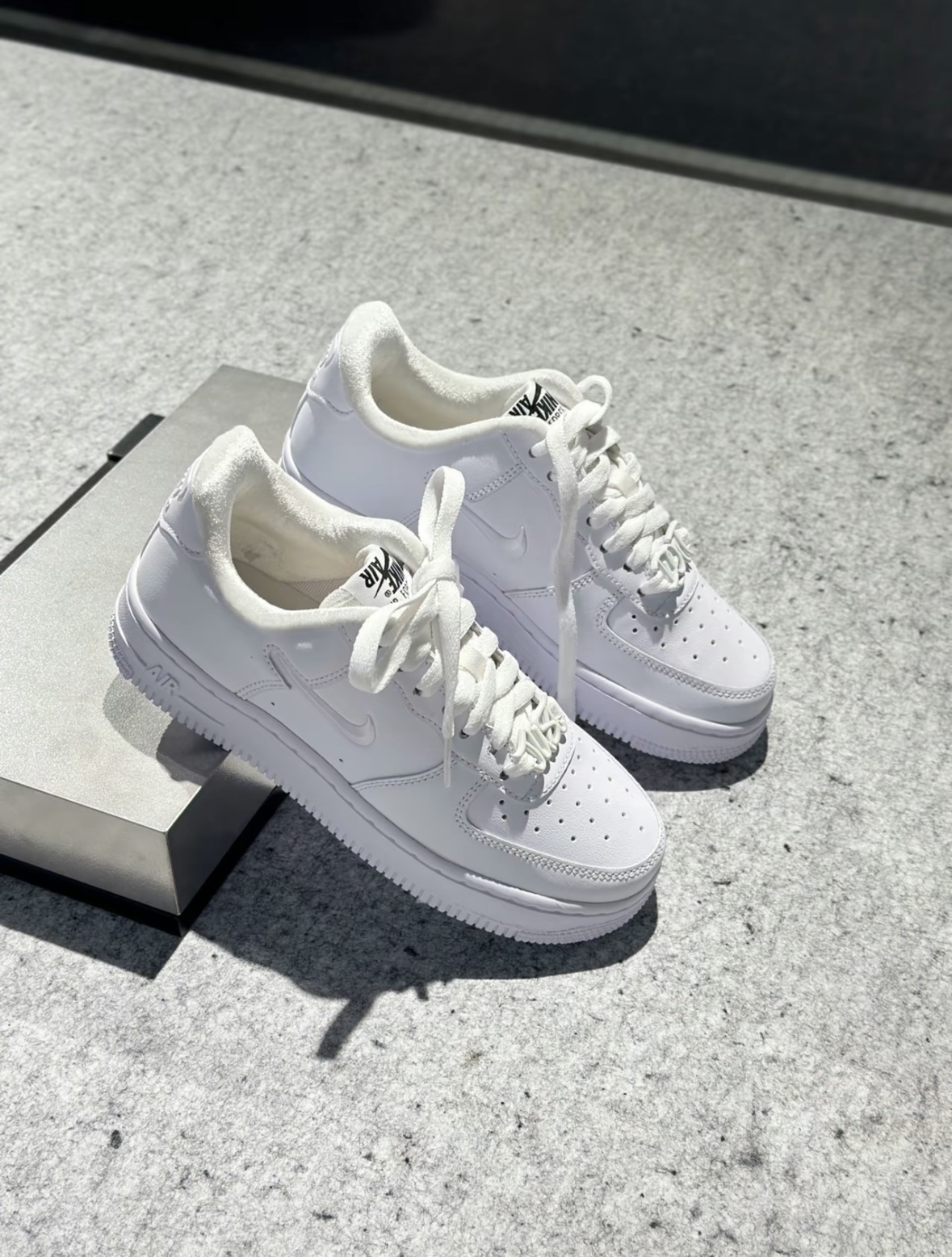 Nike Air Force 1 全白 果凍勾 小勾 反光 FB8251-100/預購