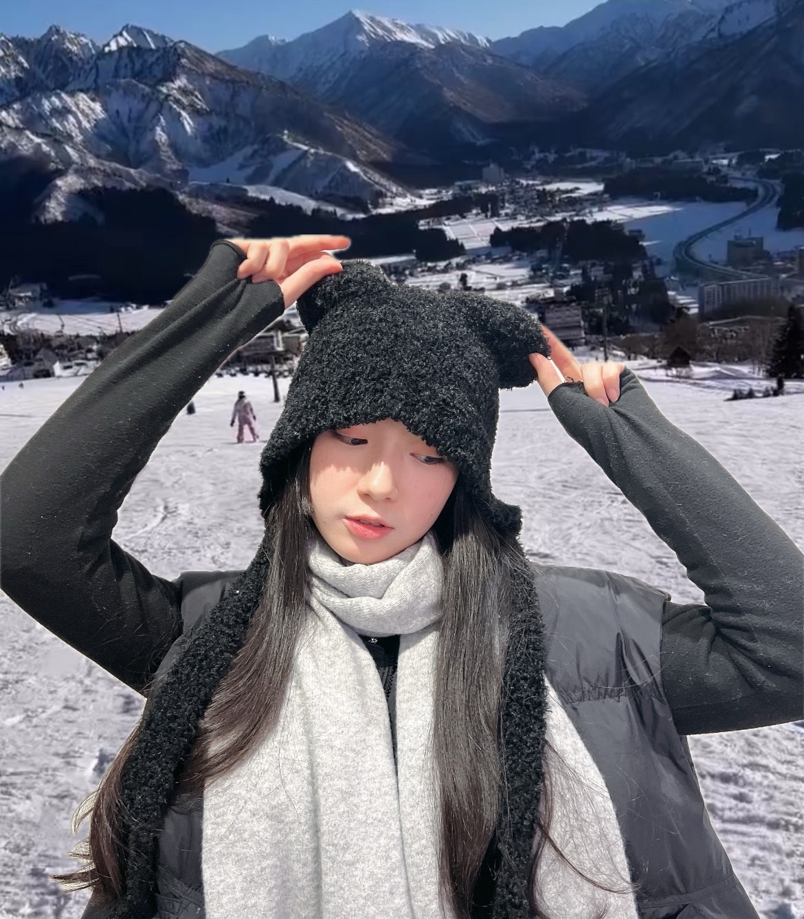 保暖毛毛小貓耳飛行帽/四色