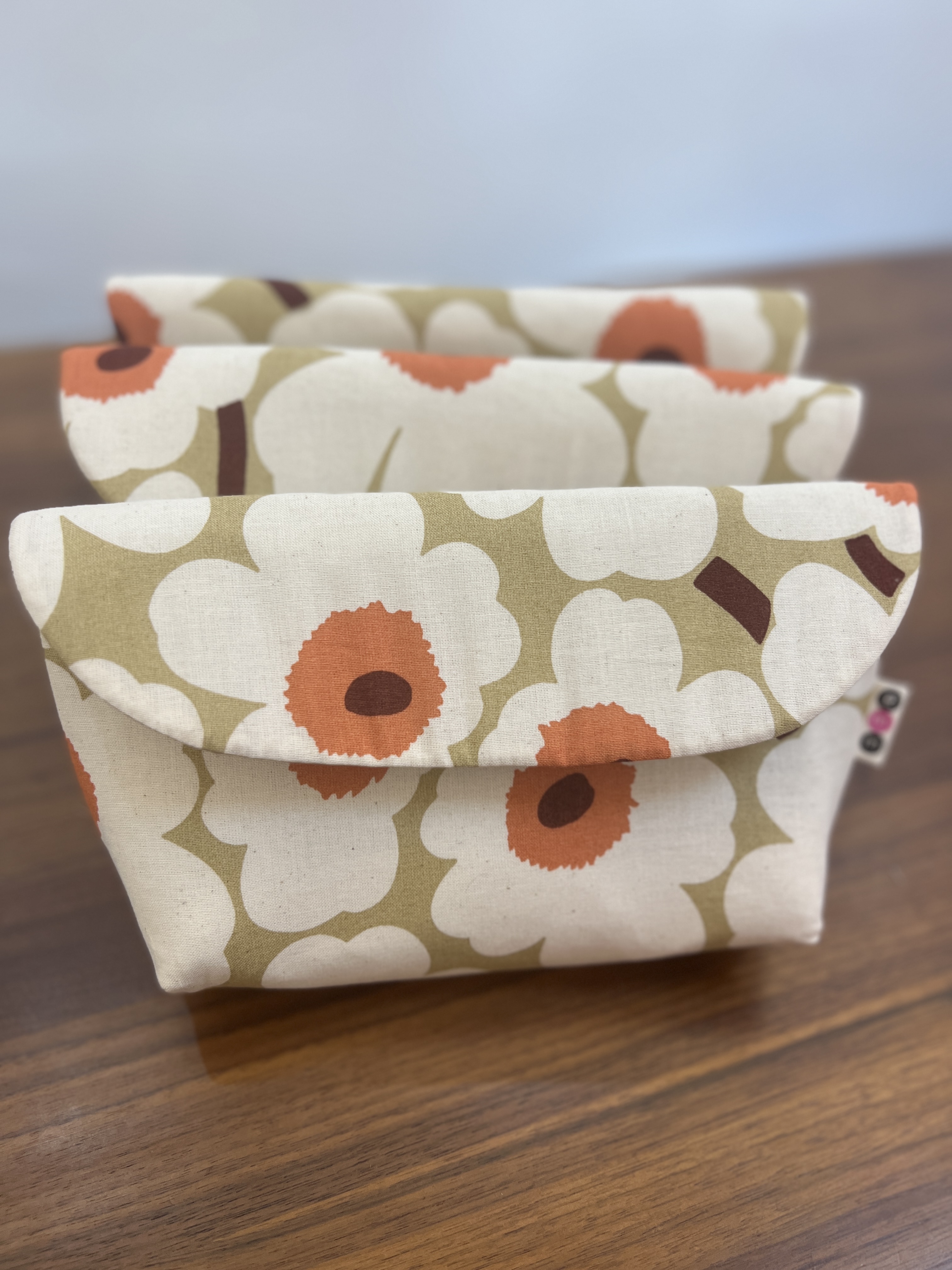 利是Pouch | Marimekko cotton fabric | beige x orange 細花