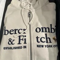 [S] A&F NEW YORK LONG SLEEVE ZIP HOODIE,CREAM, 175-122-0180-005 (SAF17)