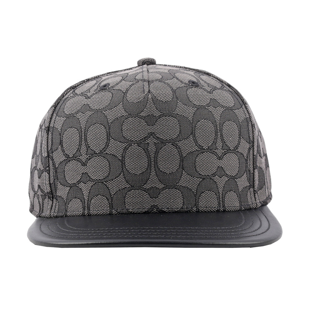 【COACH】CC Logo 緹花布及皮革棒球帽 M-L