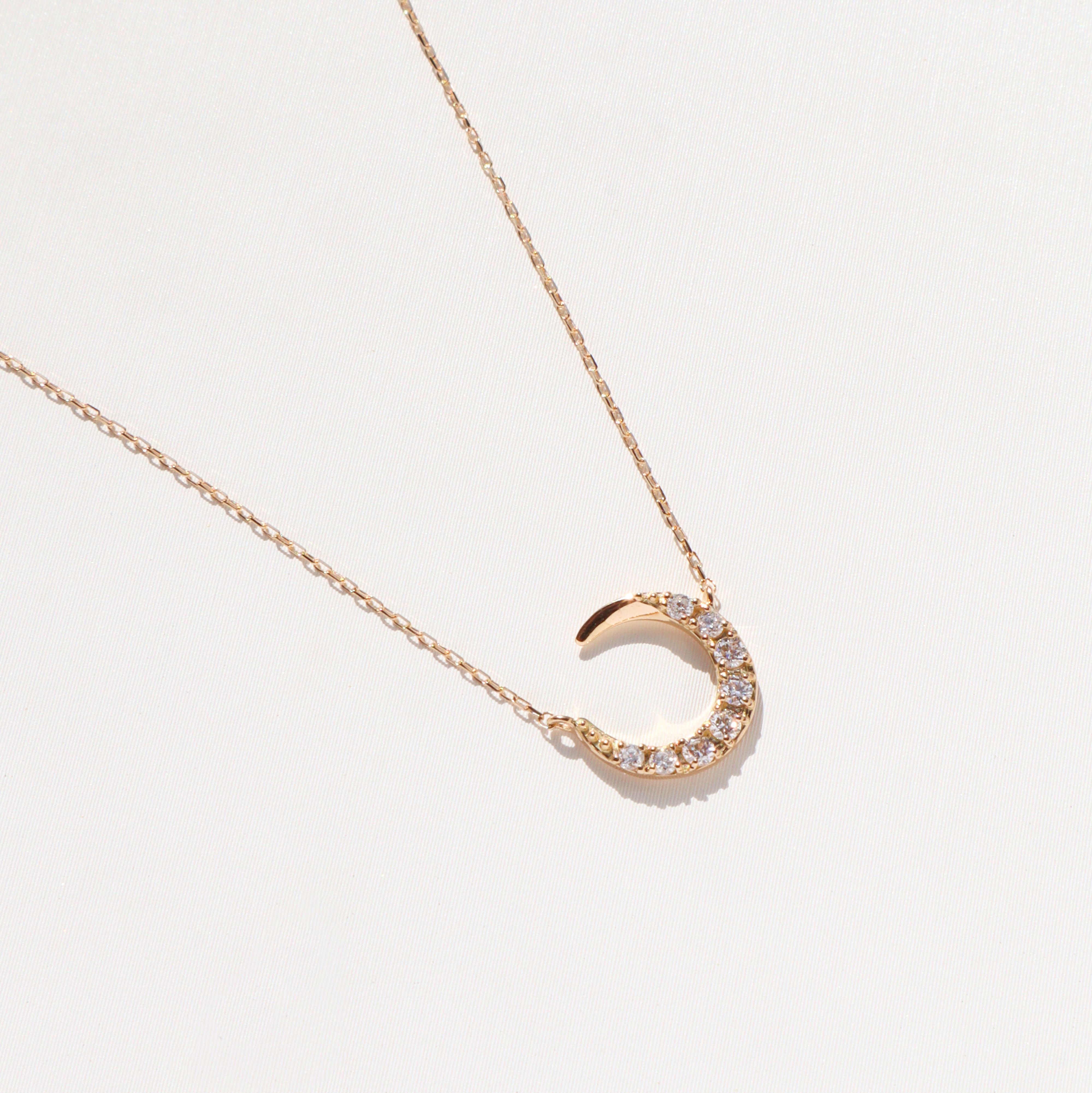 18K/月亮排鑽項鍊