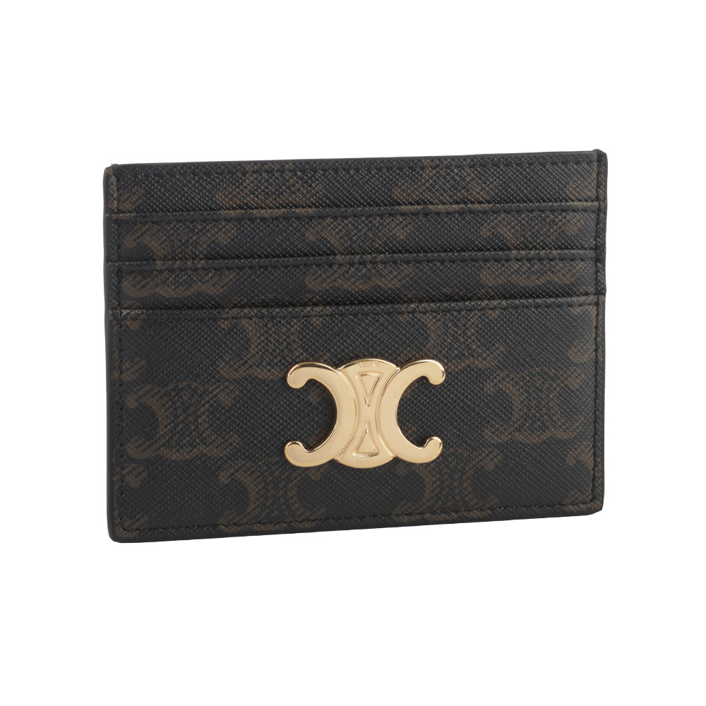 【CELINE】TRIOMPHE 滿版標誌6卡名片/卡片夾(棕褐色) 10L832CQH.04LU