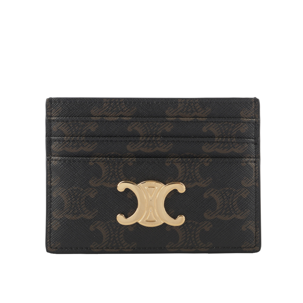 【CELINE】TRIOMPHE 滿版標誌6卡名片/卡片夾(棕褐色) 10L832CQH.04LU