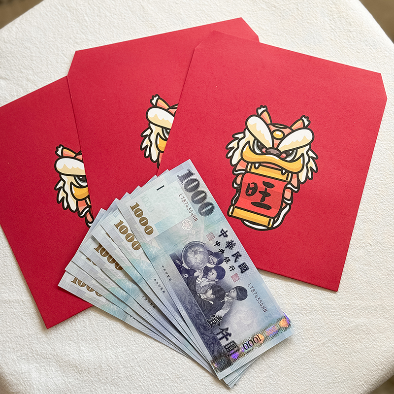 舞龍舞獅信封袋/大紅包袋/包裝袋(6入)