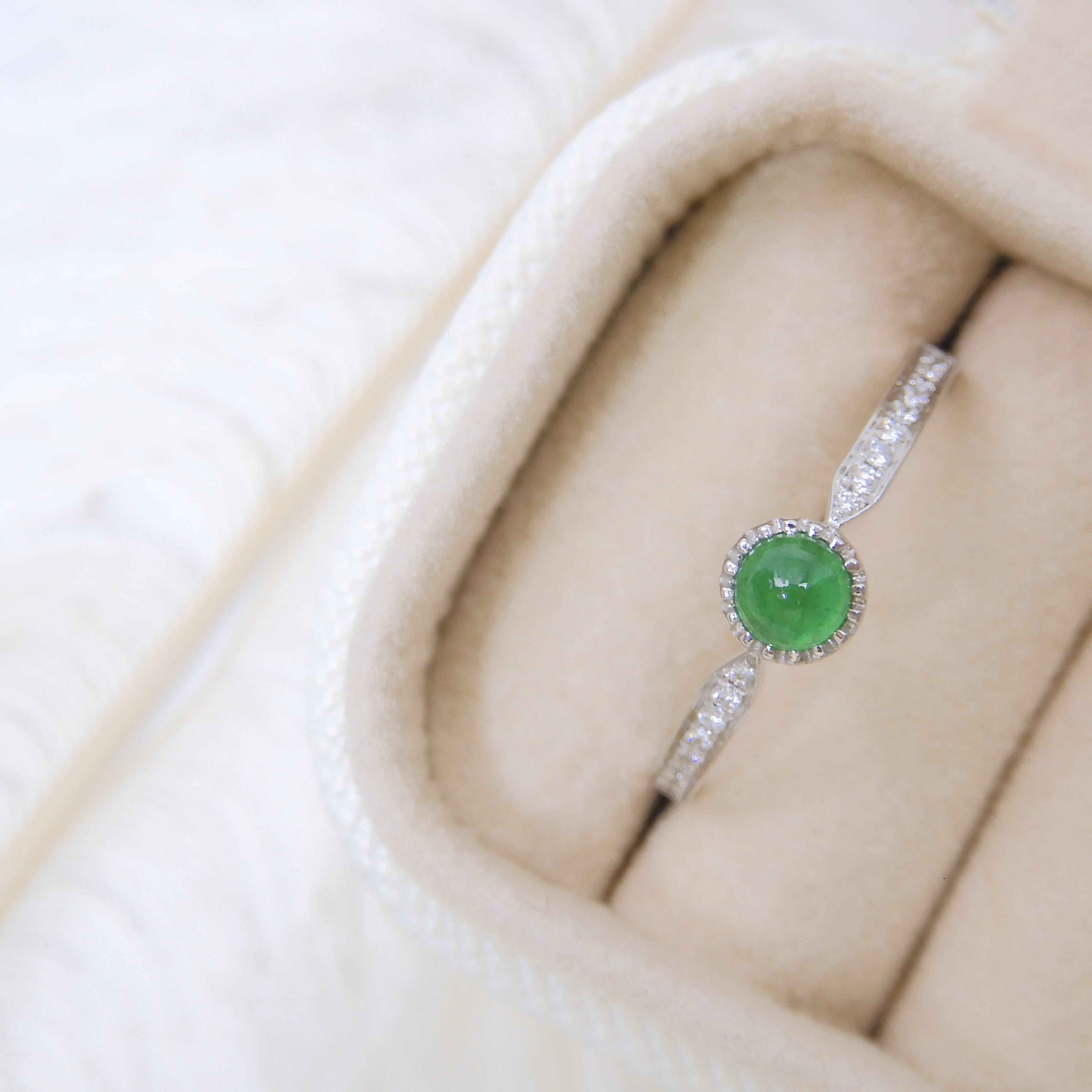 18K金 0.31ct 綠寶石戒指