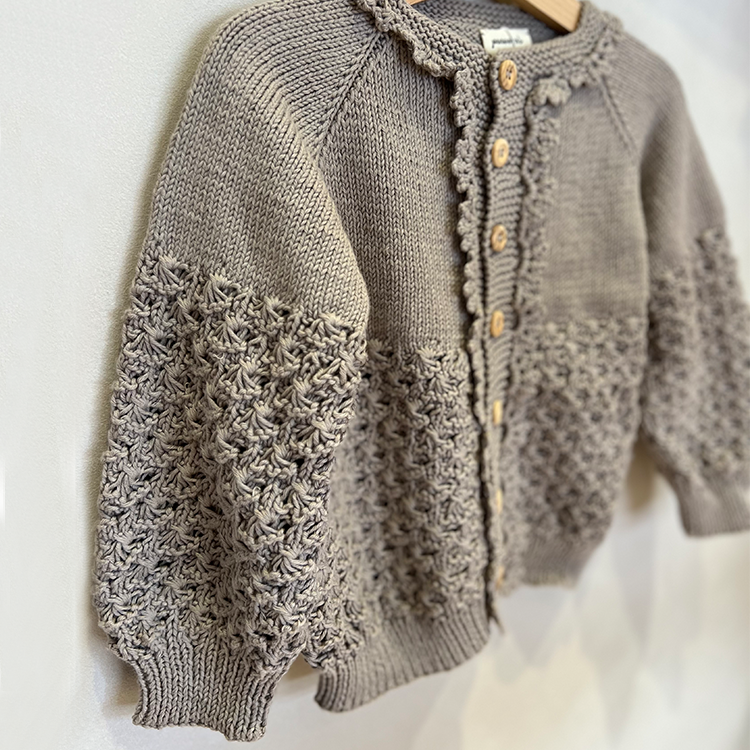 Penoora's-Cassie Cardigan蕾絲鑲邊針織外套(Argento)