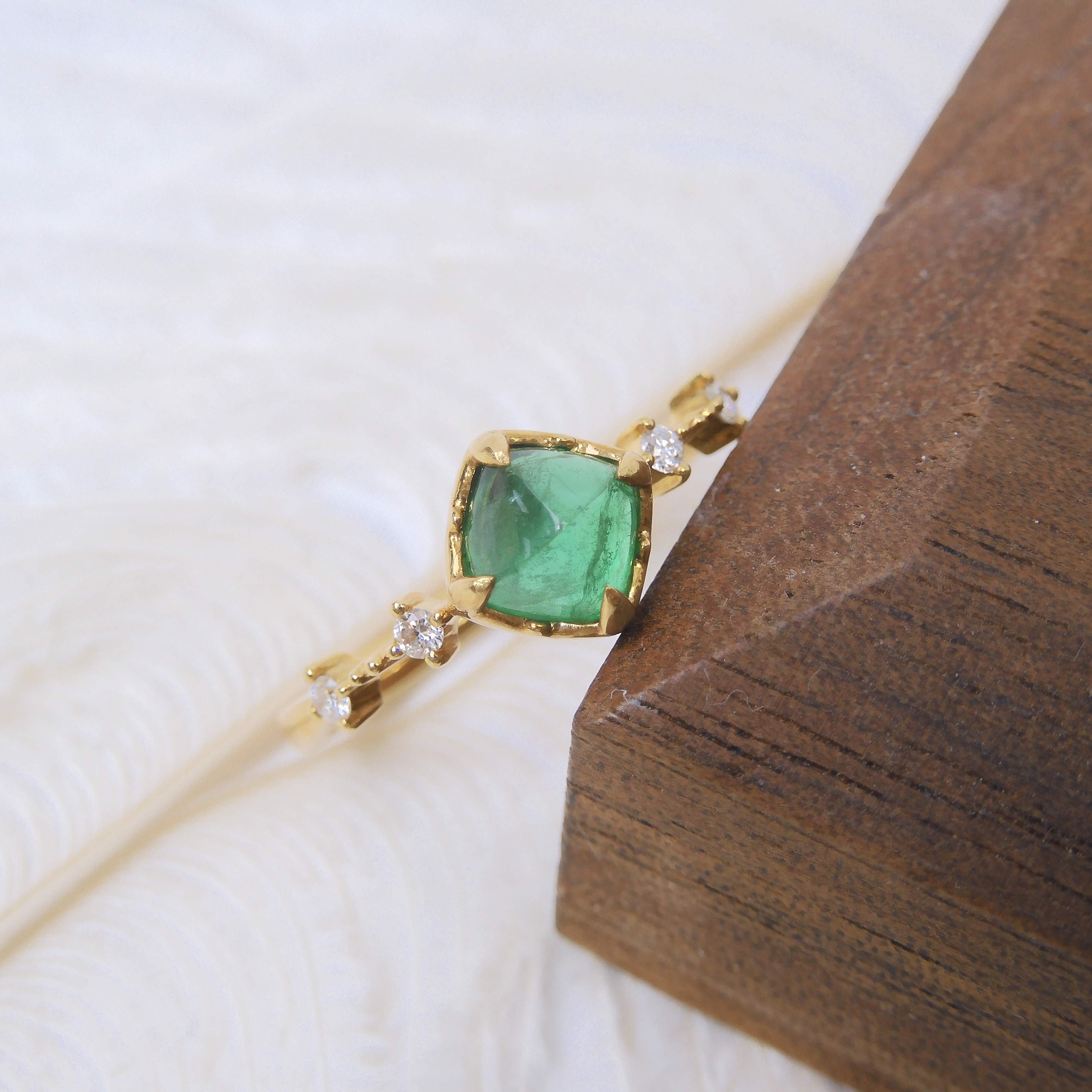 18K金 0.75ct 綠寶石戒指