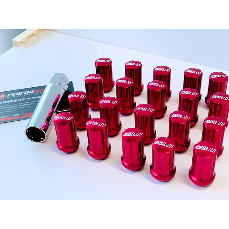 SSR GT 鋁圈防盜螺絲 M12x1.25 紅色