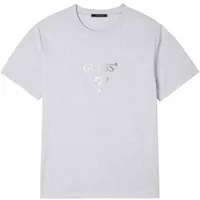 [S] GUESS UNISEX RIMLESS TRIANGLE SHORT SLEEVE T-SHIRT,LIGHT GREY, MN2K9411-LGY [FINAL SALE] (SGU514)