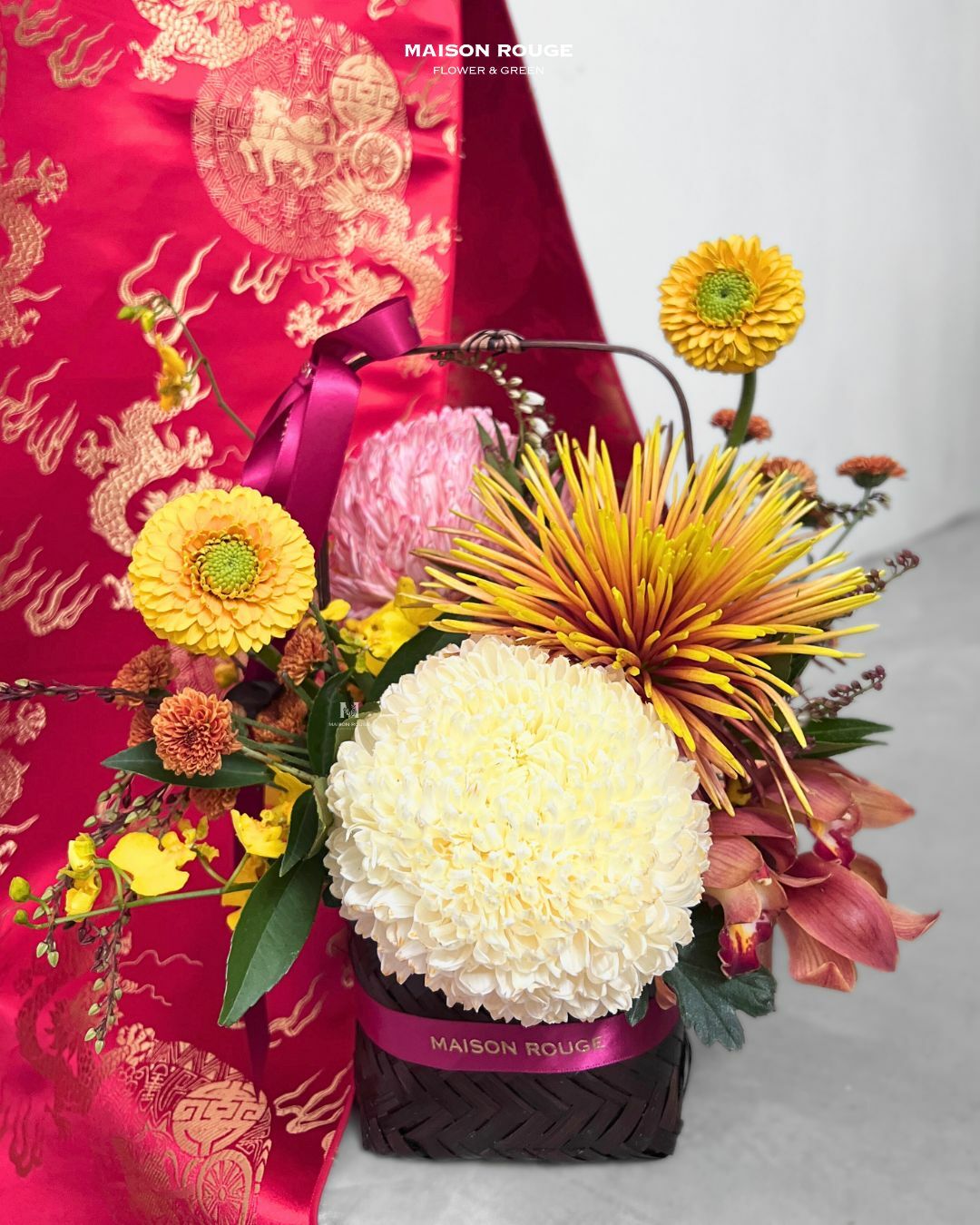 貳樓有花・金貴黃・時尚迎春小提籃