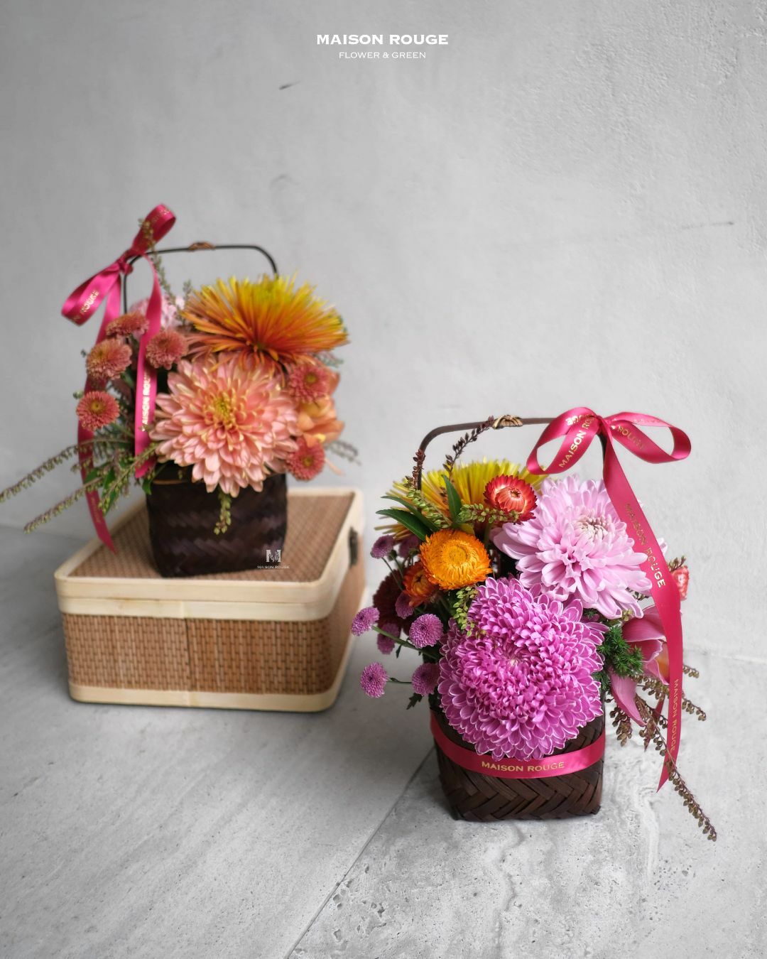 貳樓有花・喜氣粉・時尚迎春小提籃