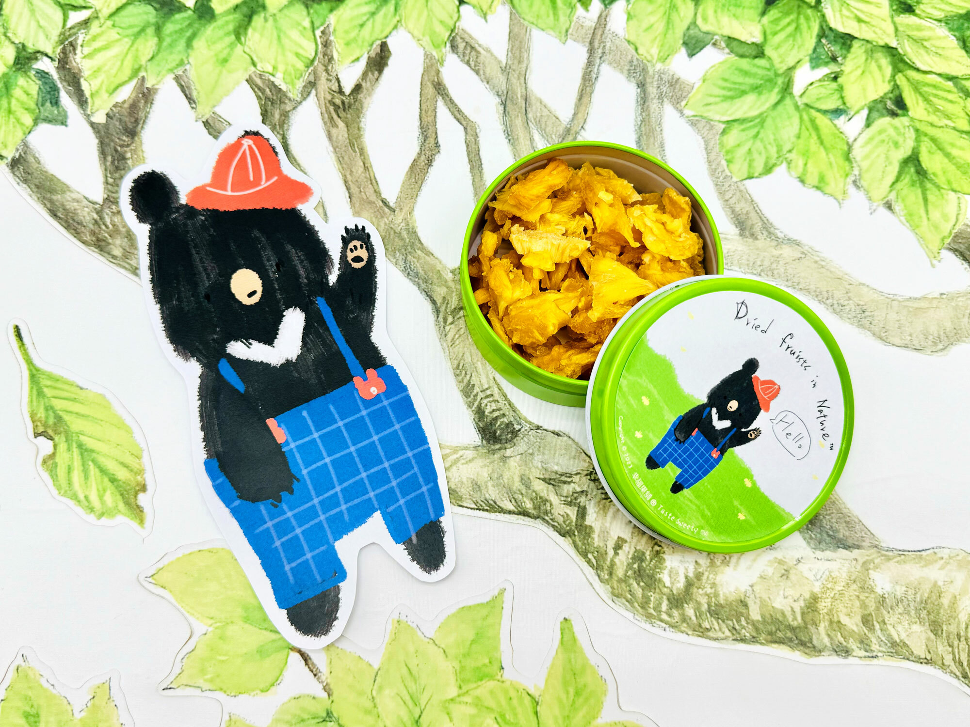 小學熊金屬小圓盒小巧水果乾