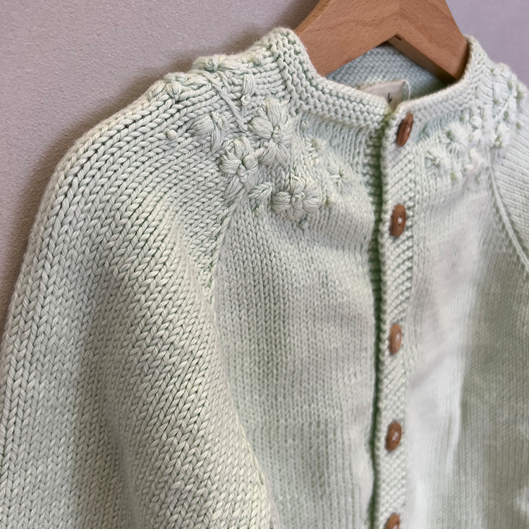 Penoora's-Maya Cardigan花朵刺繡針織外套(Eco Mint Green)