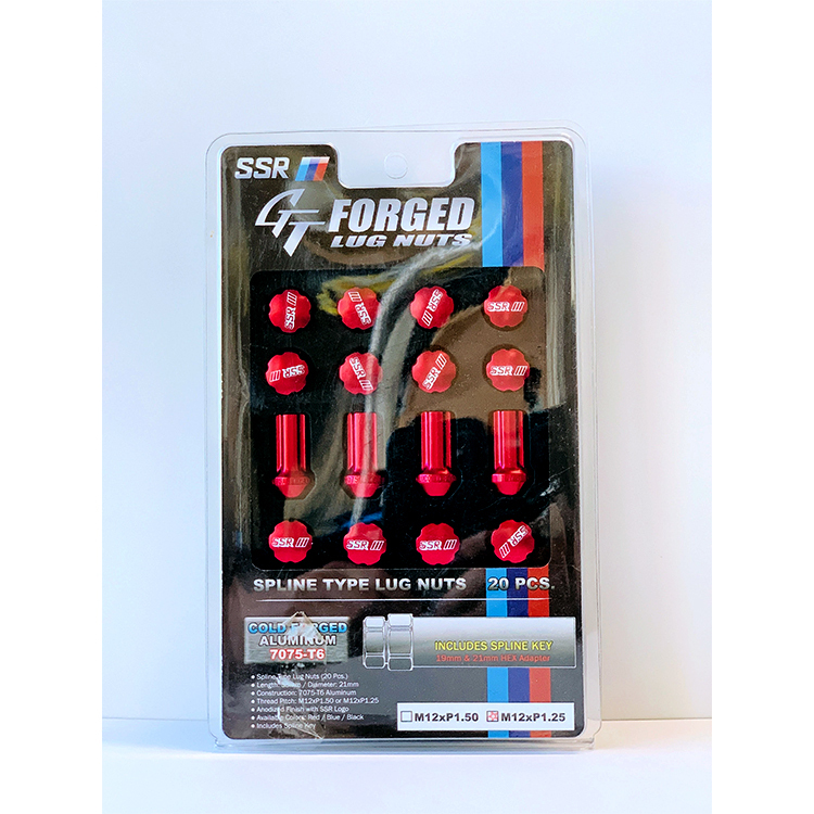 SSR GT 鋁圈防盜螺絲 M12x1.25 紅色