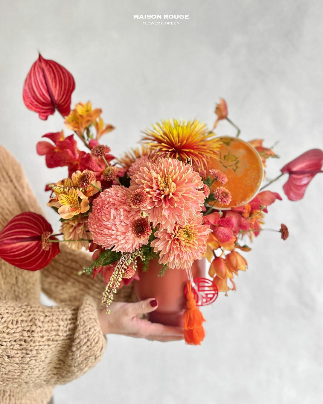 貳樓有花・蜜桃色桌花