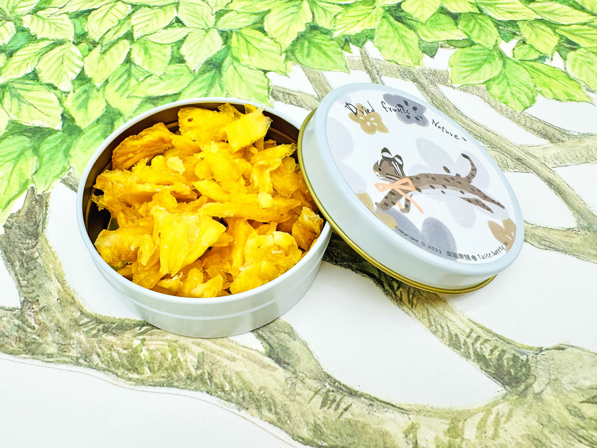 梅花石虎金屬小圓盒小巧水果乾