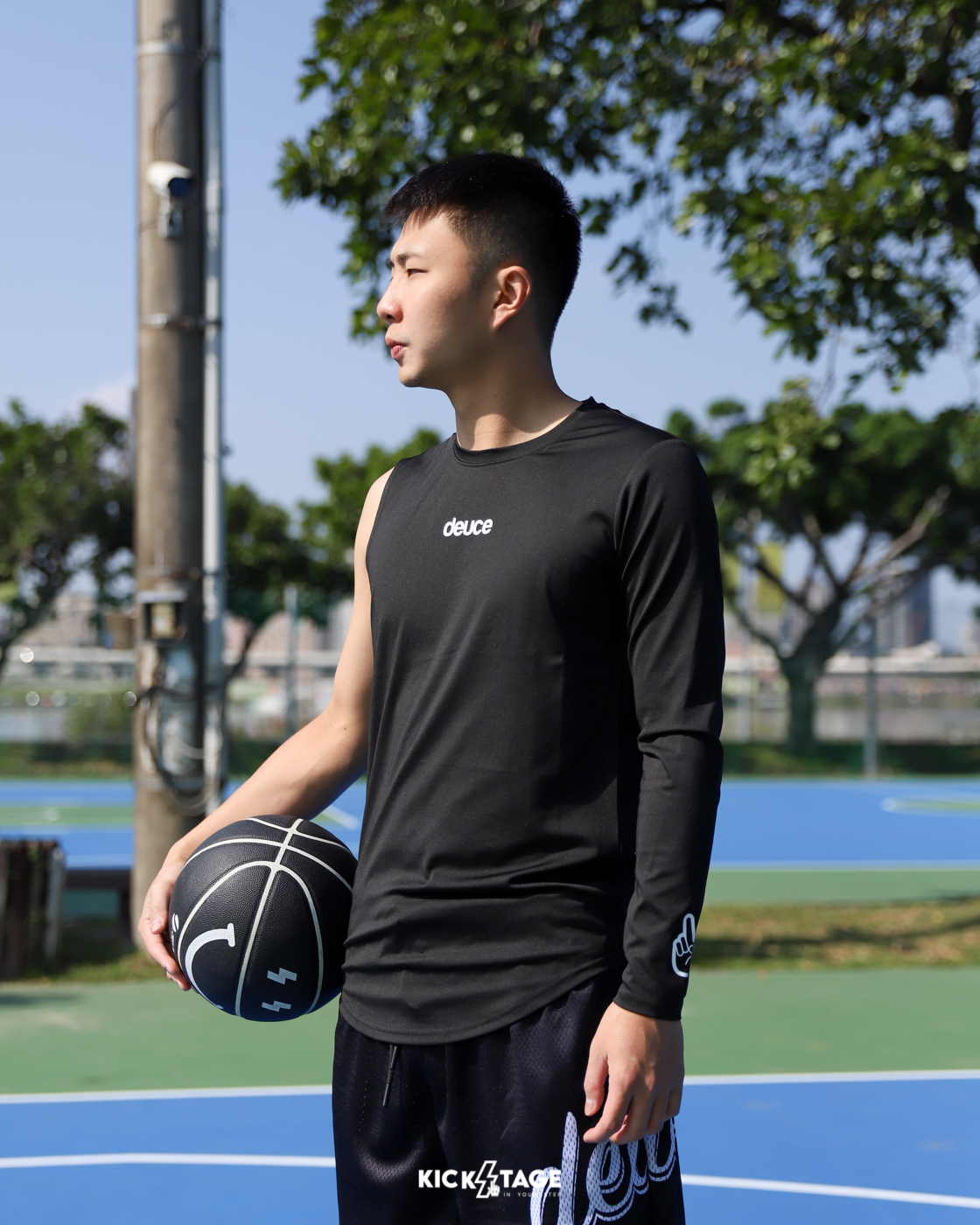 [售出無退換]男女款 Deuce Brand One Sleeve Athletic LS Shirt 黑色 白色 單左手 運動 訓練衣【DE021】ABshorts