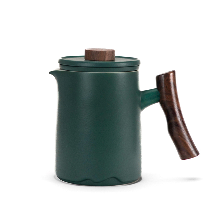 鹿港窯禮品館 │陶瓷便携式旅行功夫茶具小套戶外簡約蒼木握柄快客杯一壺四杯商務活動禮品