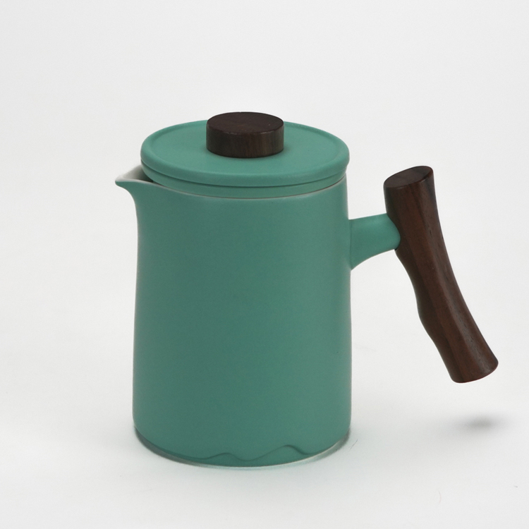 鹿港窯禮品館 │陶瓷便携式旅行功夫茶具小套戶外簡約蒼木握柄快客杯一壺四杯商務活動禮品