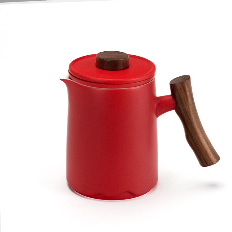 鹿港窯禮品館 │陶瓷便携式旅行功夫茶具小套戶外簡約蒼木握柄快客杯一壺四杯商務活動禮品