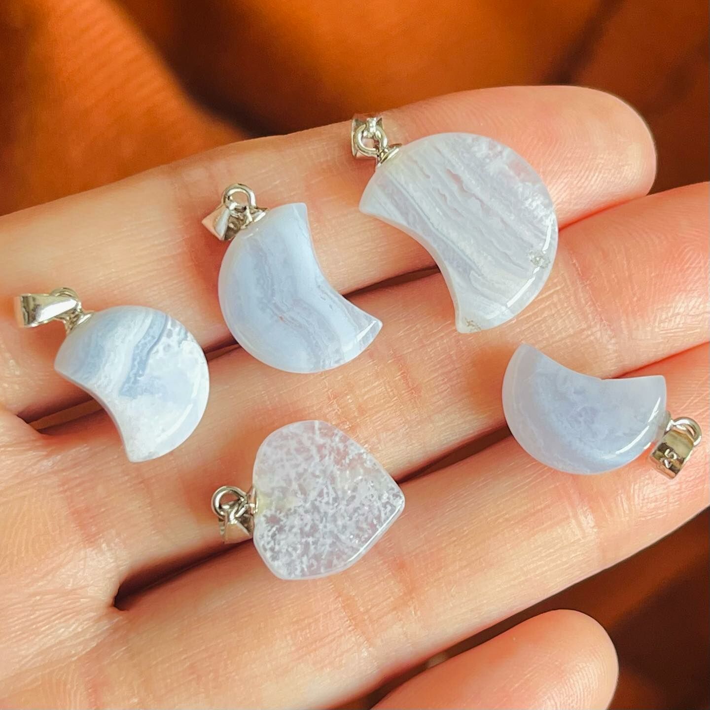 [原石] 藍紋瑪瑙 水晶項鍊吊墜