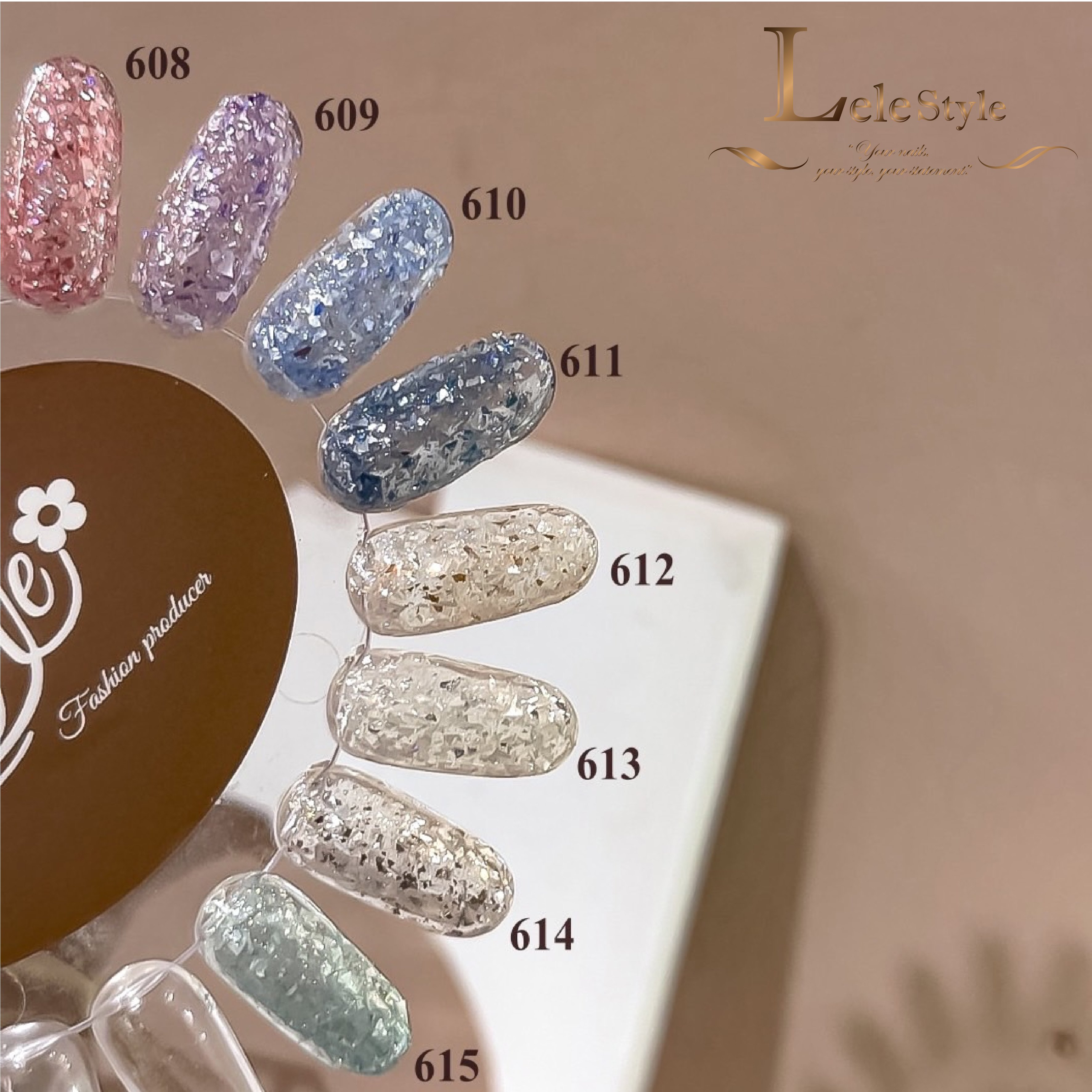 【Lele Style】莉莉膠-貝殼碎玻璃鞋 608-615