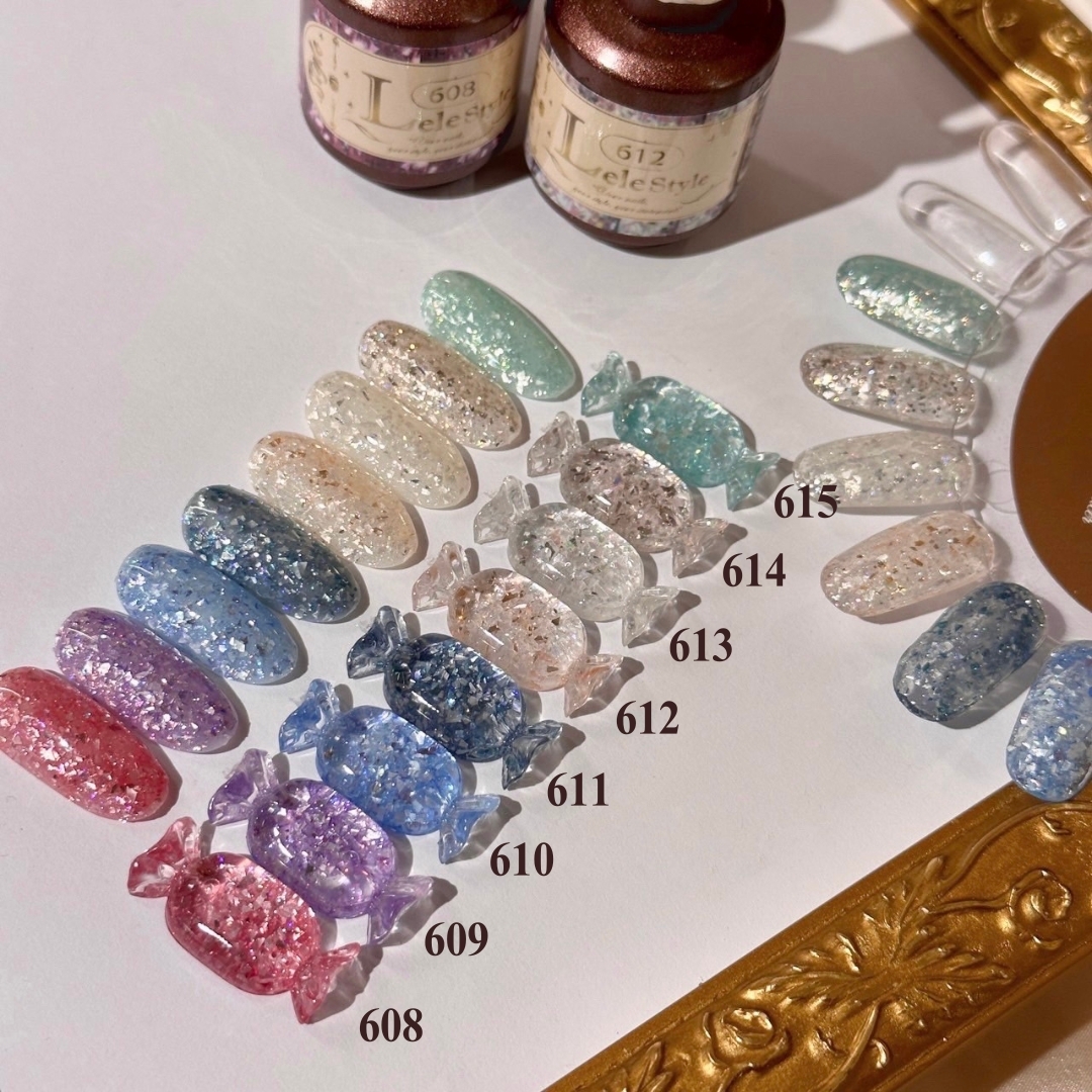 【Lele Style】莉莉膠-貝殼碎玻璃鞋 608-615