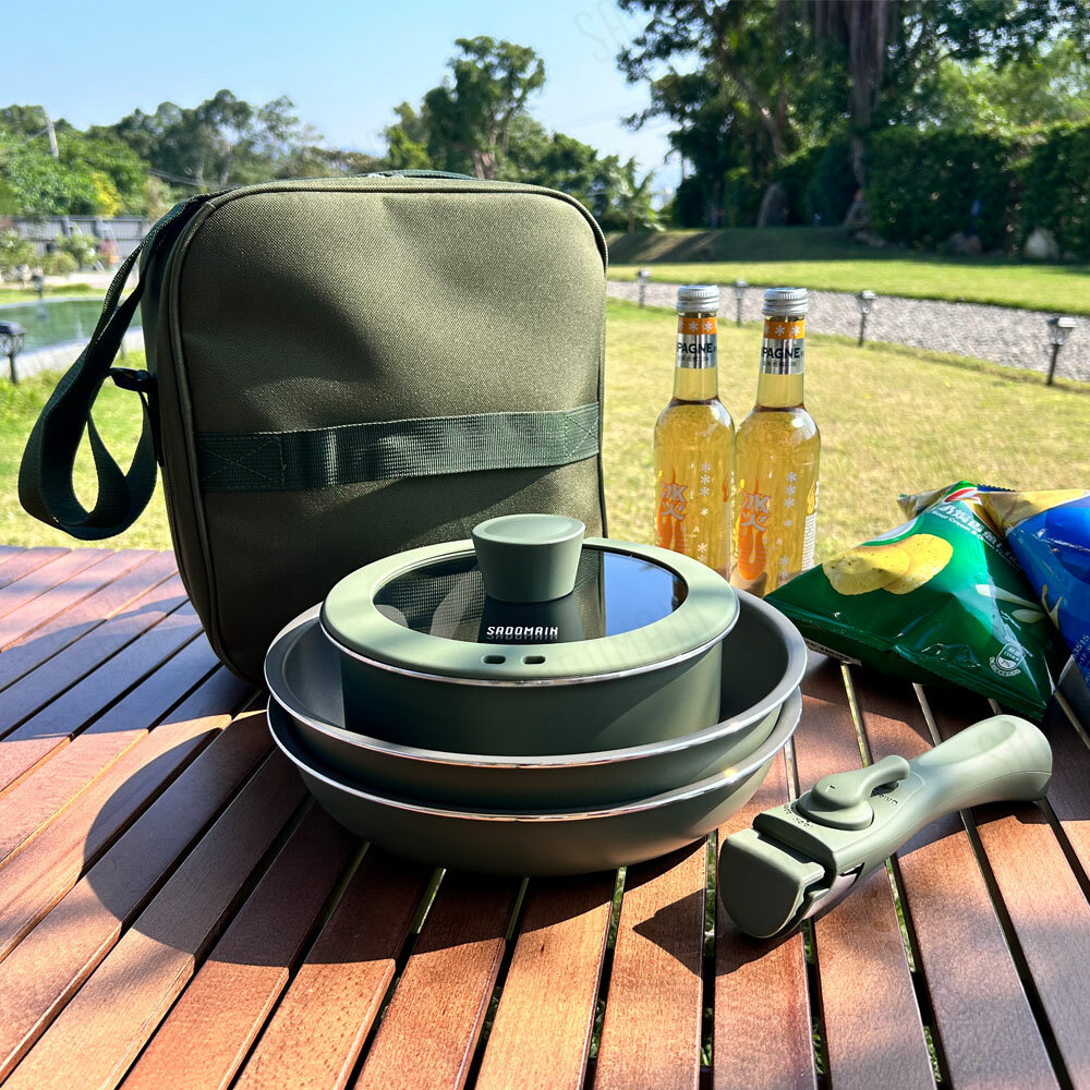 【仙德曼】日本Daikin露營鍋具組—24cm不沾鍋系列(AG024)