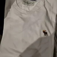 [S] A&F SMALL LOGO CREW NECK T-SHIRT,WHITE, 124-228-0815-100 (SAF36)