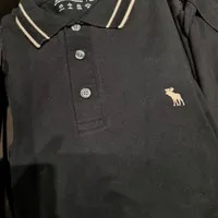 [S] A&F CLASSIC SMALL LOGO POLO SHIRT,BLACK, 124-227-8733-900 (SAF38)