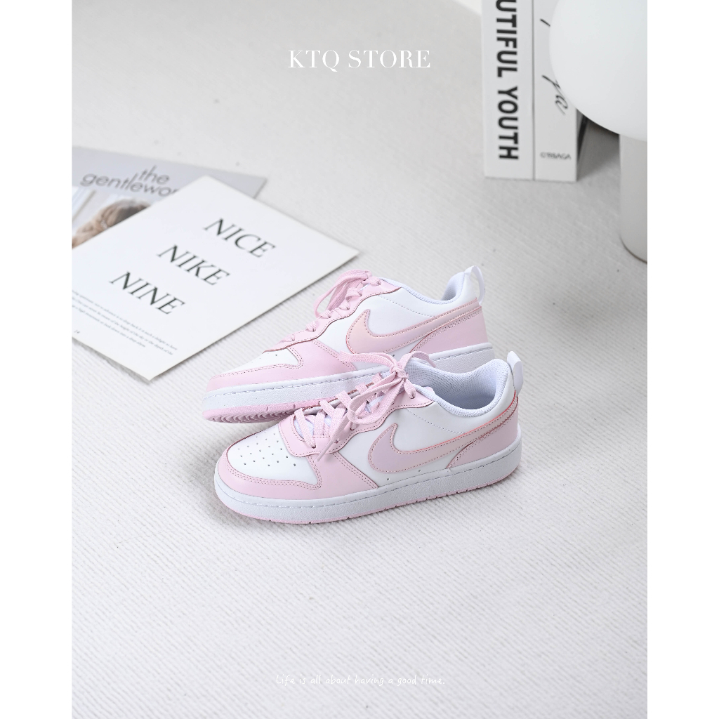 KTQ STORE ‧ Nike Court Borough Low 2 GS 櫻花粉 粉白 DQ0492-100